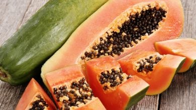 Papája – kalorie (kcal i kJ), vitamíny, minerály a recepty