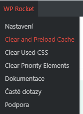 Vymazání cache Vymazání cache